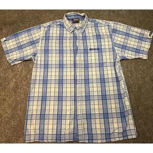 SouthPole Shirt Men Large Authentic Collection Short Sleeve Button Down Blue Y2K